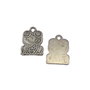 Charm broscuta, argintiu antichizat, 17x13 mm (cod 9-44)