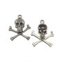 Charm craniu, argintiu antichizat, 29x20 mm (cod 9-49)