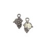 Charm strugure, argintiu antichizat, 19x12 mm (cod 9-52)