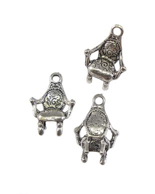 Charm fotoliu, argintiu antichizat, 19x13 mm (cod 9-53)