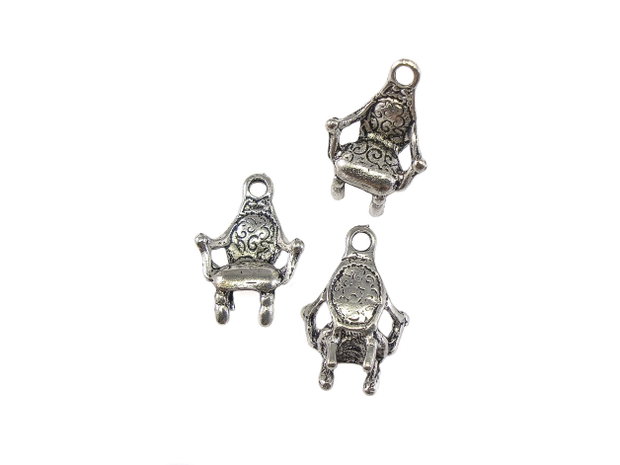 Charm fotoliu, argintiu antichizat, 19x13 mm (cod 9-53)