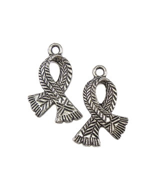 Charm fular, argintiu antichizat, 23x16 mm (cod 9-54)