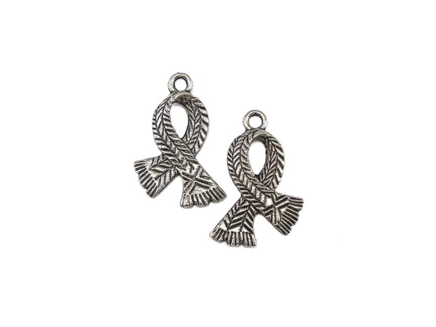 Charm fular, argintiu antichizat, 23x16 mm (cod 9-54)