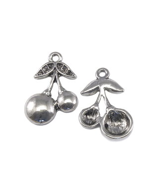 Charm cirese, argintiu antichizat, 23x15 mm (cod 9-56)