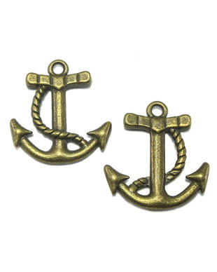 Charm ancora, finisaj bronz, 22x21 mm (cod 9-57)