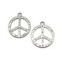 Charm simbolul pacii, argintiu antichizat, 26x22 mm (cod 9-58)
