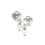 Charm inima/lacat si cheie, argintiu antichizat, 27x15 mm (cod 9-61)