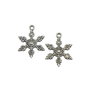 Charm fulg de zapada, argintiu antichizat, 23x17 mm (cod 9-64)