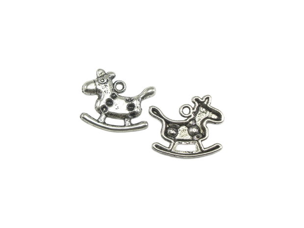Charm calut, argintiu antichizat, 16x14 mm (cod 9-65)