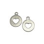 Charm inima, argintiu antichizat, 18x14 mm (cod 9-66)
