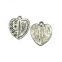 Charm inima, argintiu antichizat, 21x18 mm (cod 9-69)