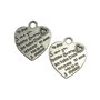 Charm inima, argintiu antichizat, 22x20 mm (cod 9-70)