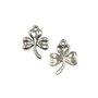 Charm trifoi, argintiu antichizat, 19x15 mm (cod 9-72)