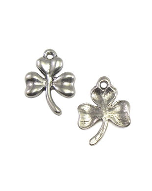 Charm trifoi, argintiu antichizat, 19x15 mm (cod 9-72)