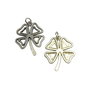 Charm trifoi, argintiu antichizat, 22x18 mm (cod 9-73)