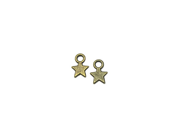 Charm stea, finisaj bronz, 10x7 mm (cod 9-79)