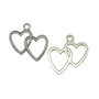 Charm inimi, argintiu antichizat,23x20 mm (cod 9-86)