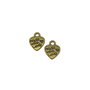 Charm inima, finisaj bronz, 12x10 mm (cod 9-88)
