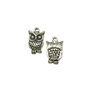 Charm bufnita, argintiu antichizat, 17x10 mm (cod 9-100)