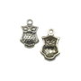Charm bufnita, argintiu antichizat, 20x12 mm (cod 9-101)