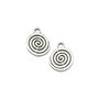 Charm spirala, argintiu antichizat, 15x12 mm (cod 9-111)