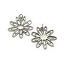 Charm floare, argintiu antichizat, 22x21 mm (cod 9-124)