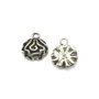 Charm trandafir, argintiu antichizat, 17x15 mm (cod 9-126)