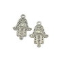 Charm Hamsa, argintiu antichizat, 25x12 mm (cod 9-129)