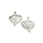 Charm frunza, argintiu antichizat, 21x18 mm (cod 9-130)
