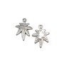 Charm frunza, argintiu antichizat, 21x15 mm (cod 9-131)