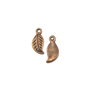 Charm frunza, finisaj cupru antichizat, 17x7 mm (cod 9-133)