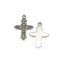 Charm cruciulita, argintiu antichizat, 24x17 mm (cod 9-138)