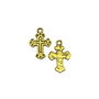 Charm cruciulita, auriu antichizat, 19x12 mm (cod 9-141)