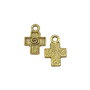 Charm cruciulita, auriu antichizat, 20x13 mm (cod 9-142)