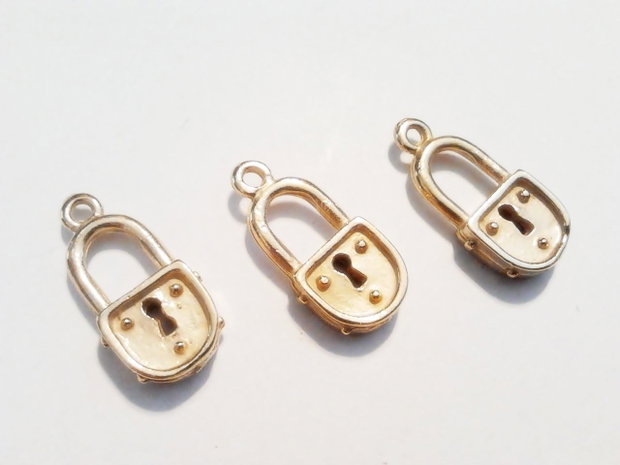 1b Charm placat cu aur '' Lacat '' 9 x 20 mm