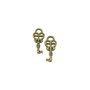 Charm cheie, finisaj bronz, 17x8 mm (cod 9-151)
