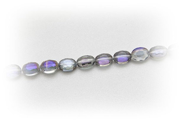 1b Sticla Cehia forma ovala fatetata 9 x 12 mm