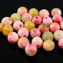 AG097 Agate crab fatetate in nuante de galben-roz, 8mm
