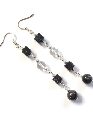Cercei bluegoldstone si cristal de stanca 982