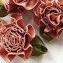 Flori textile grena deschis, aprox 28mm