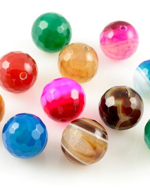 AG055 Agate multicolore, fatetate, 14mm