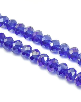 Cristale de sticla albastru cobalt, rondele fatetate, 8x6 mm (cod 19-5)