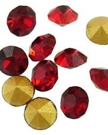 Strasuri rhinestone, rosii, 2.2mm