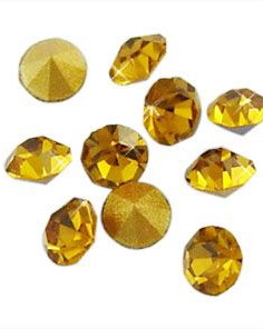 Strasuri rhinestone, galbene, 4.8mm
