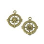 Charm busola, finisaj bronz, 30x25 mm (cod 9-152)