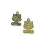 Charm Hello Kitty, finisaj bronz, 18x13 mm (cod 9-157)