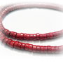 10b Marble dyed heishi red 2 x 4 mm
