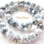 Agate crab fire fatetate alb-gri-bleu cu pete lila 10 mm