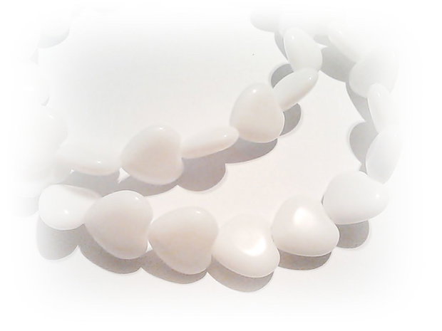 1b Agata white heart 10 mm