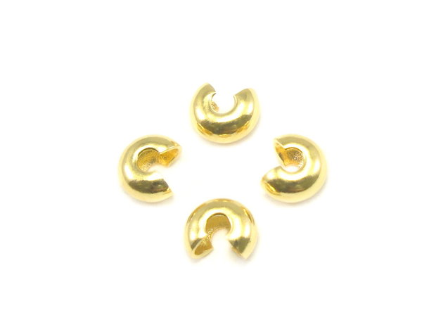 Acoperitor de crimp placat cu aur, 4 mm – 2 buc (cod 12-22)